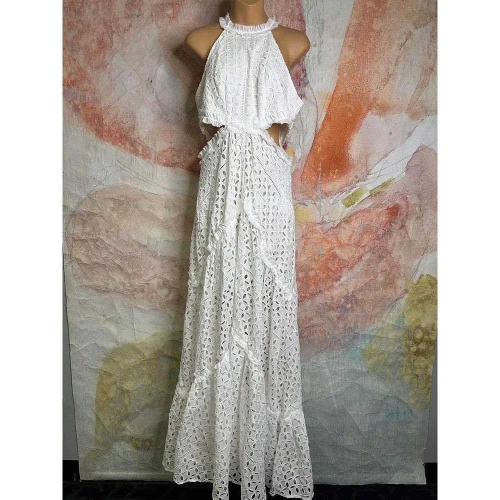 Anthropologie Lace The Label Cutout Maxi Halter Dress $600 - Picture 5 of 8